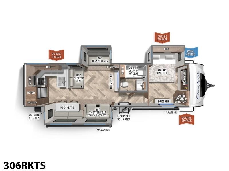 2024 Palomino Solaire Ultra Lite 306RKTS Photo in Staunton, VA 24401